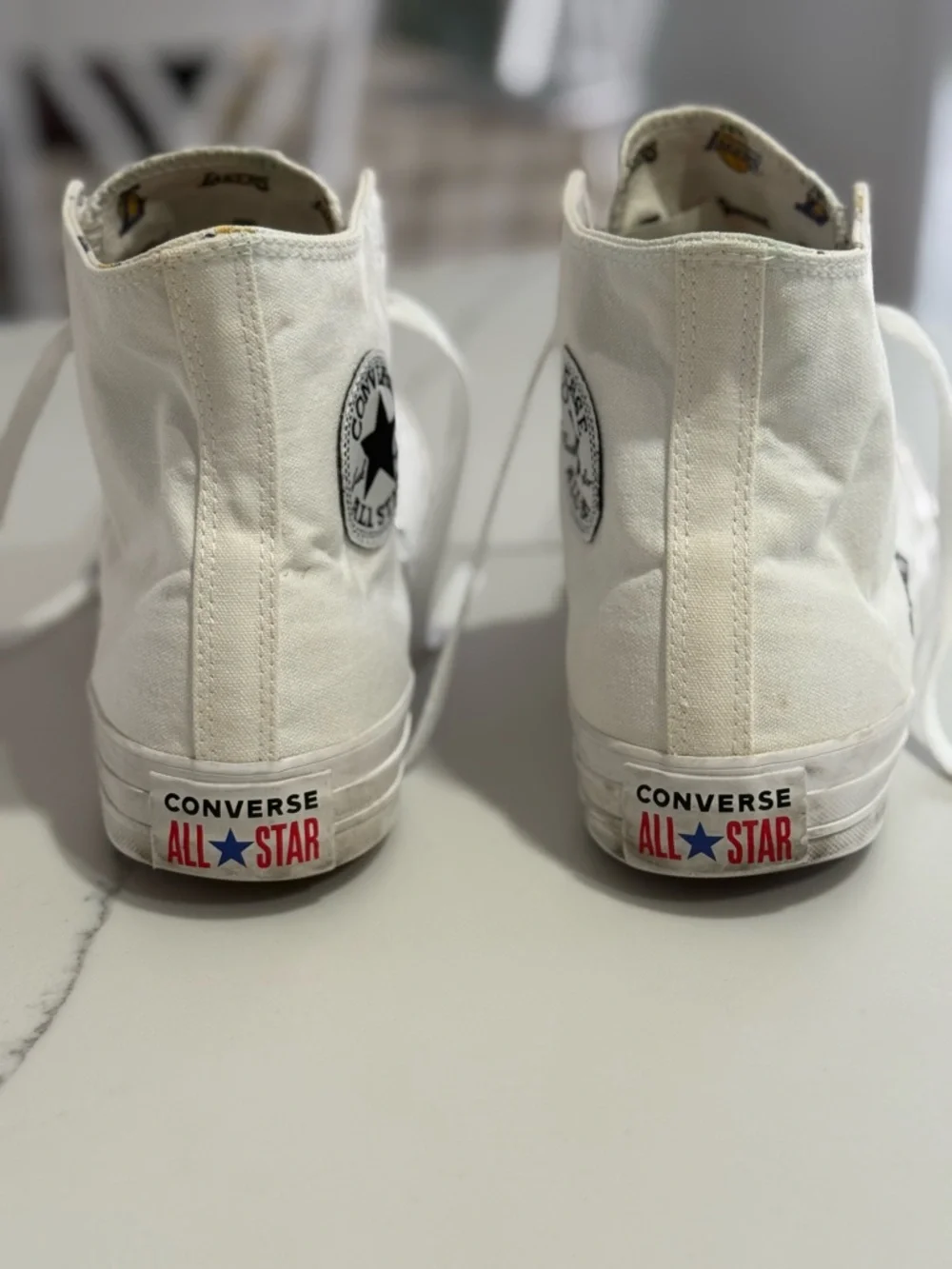 Lakers Converse White & Purple Men’s High-Top Sneakers - Picture 11 of 15